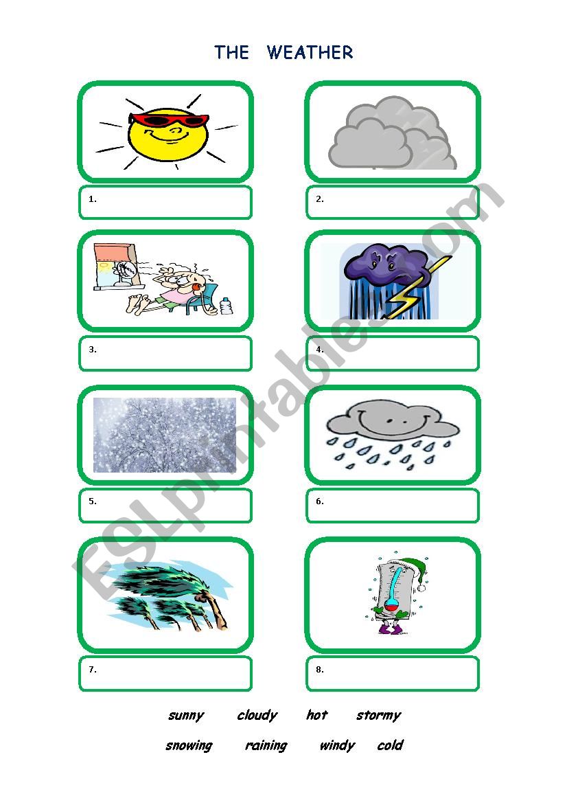 THE WEATHER worksheet