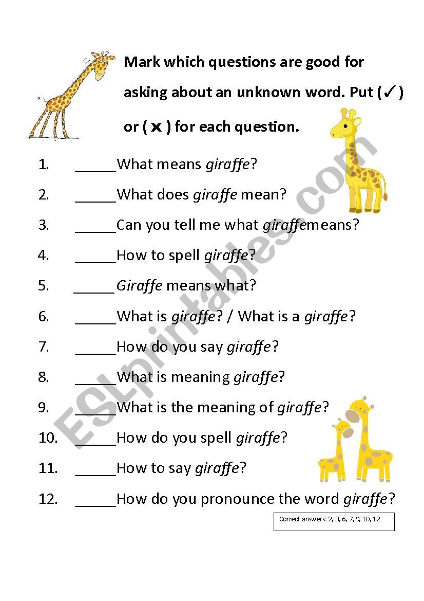 How do you say/How to say worksheet