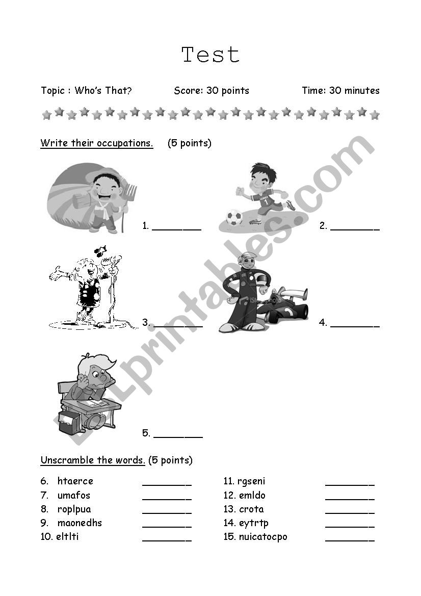 Who´s that worksheet