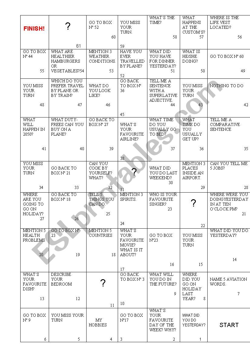 SPEAK AND DO THE CHALLENGES worksheet