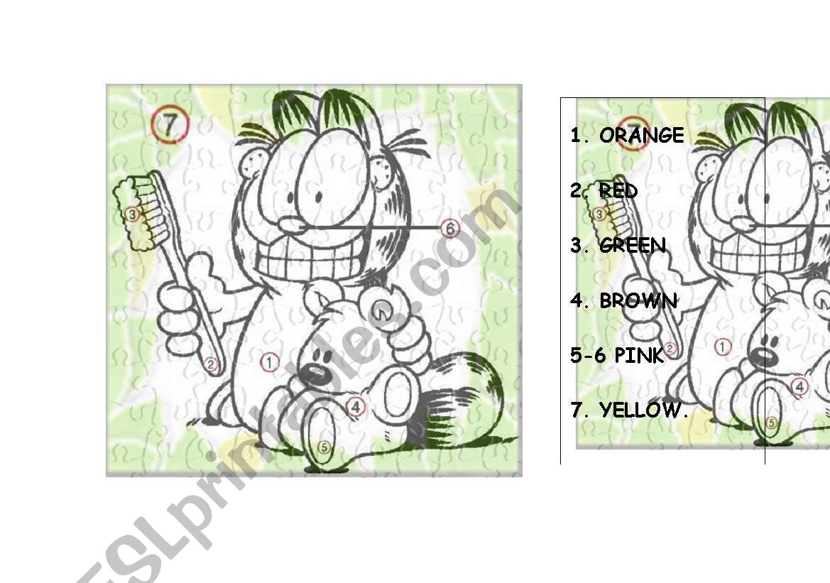 GARFIELD COLOURING PAGE worksheet