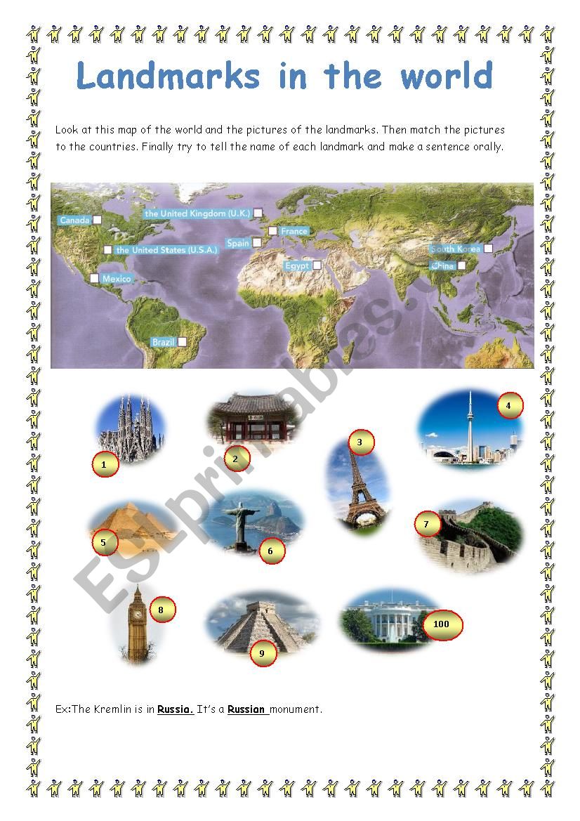 landmarks in the world worksheet