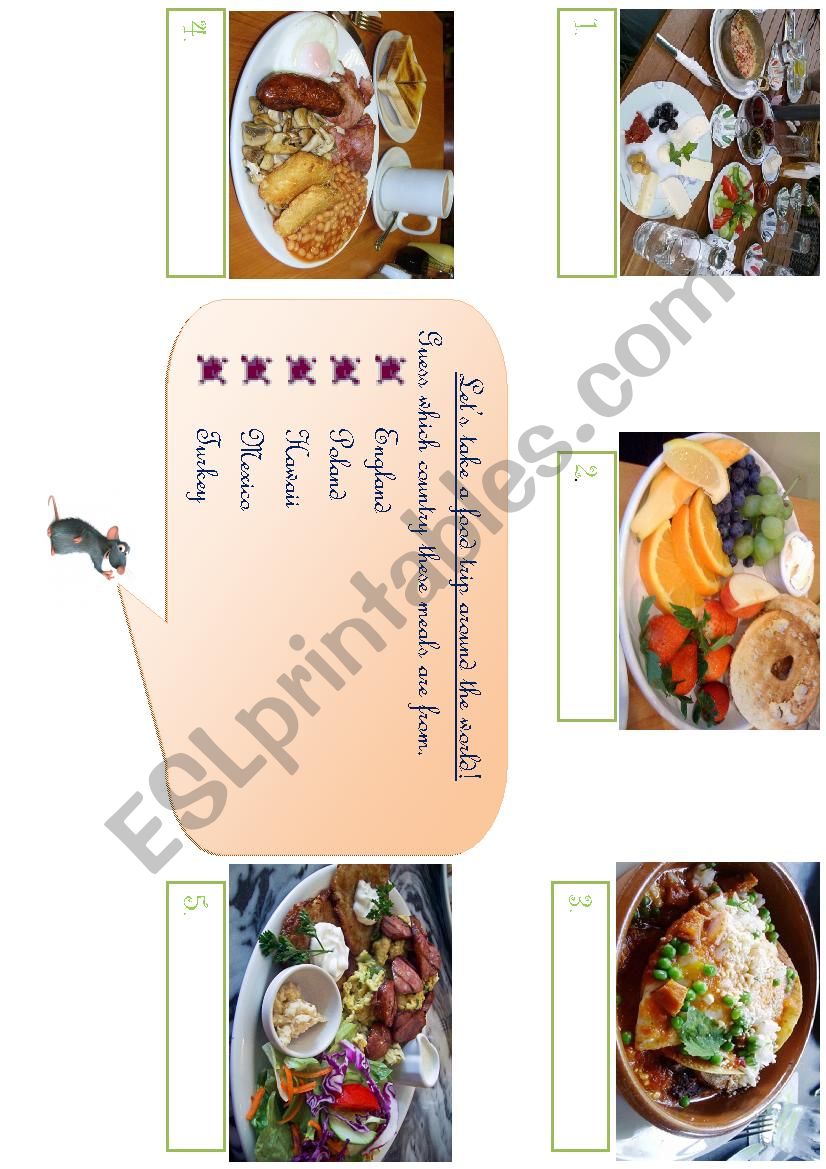 Breakfast around the world worksheet