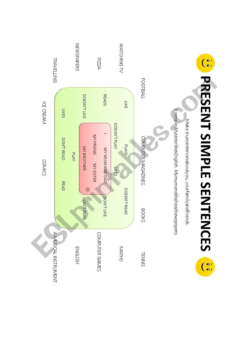 Present Simple sentences worksheet