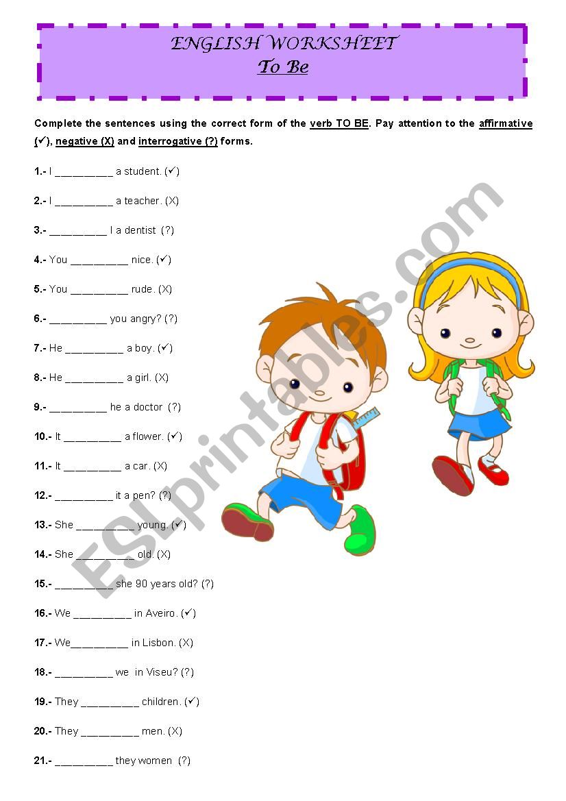 To be worksheet