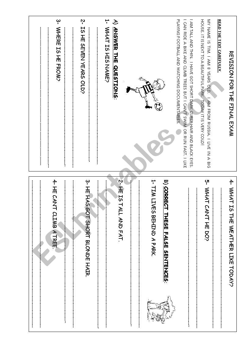 Test Present Simple  worksheet