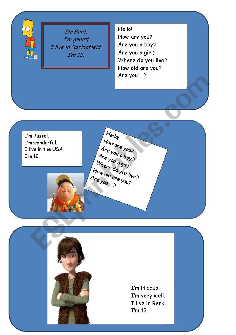 Game - WhatÂ´s my name? worksheet