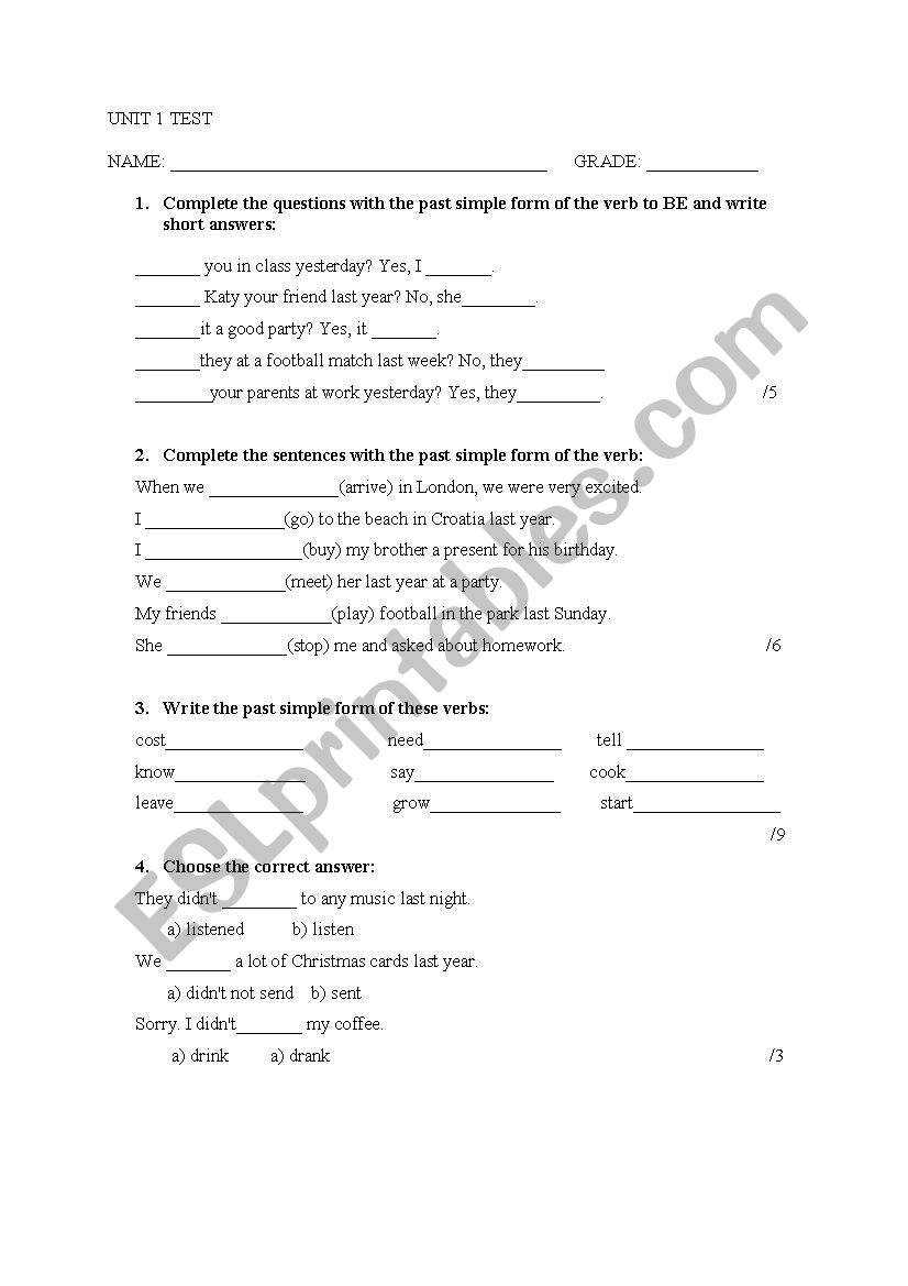 Project 3 third edition test worksheet