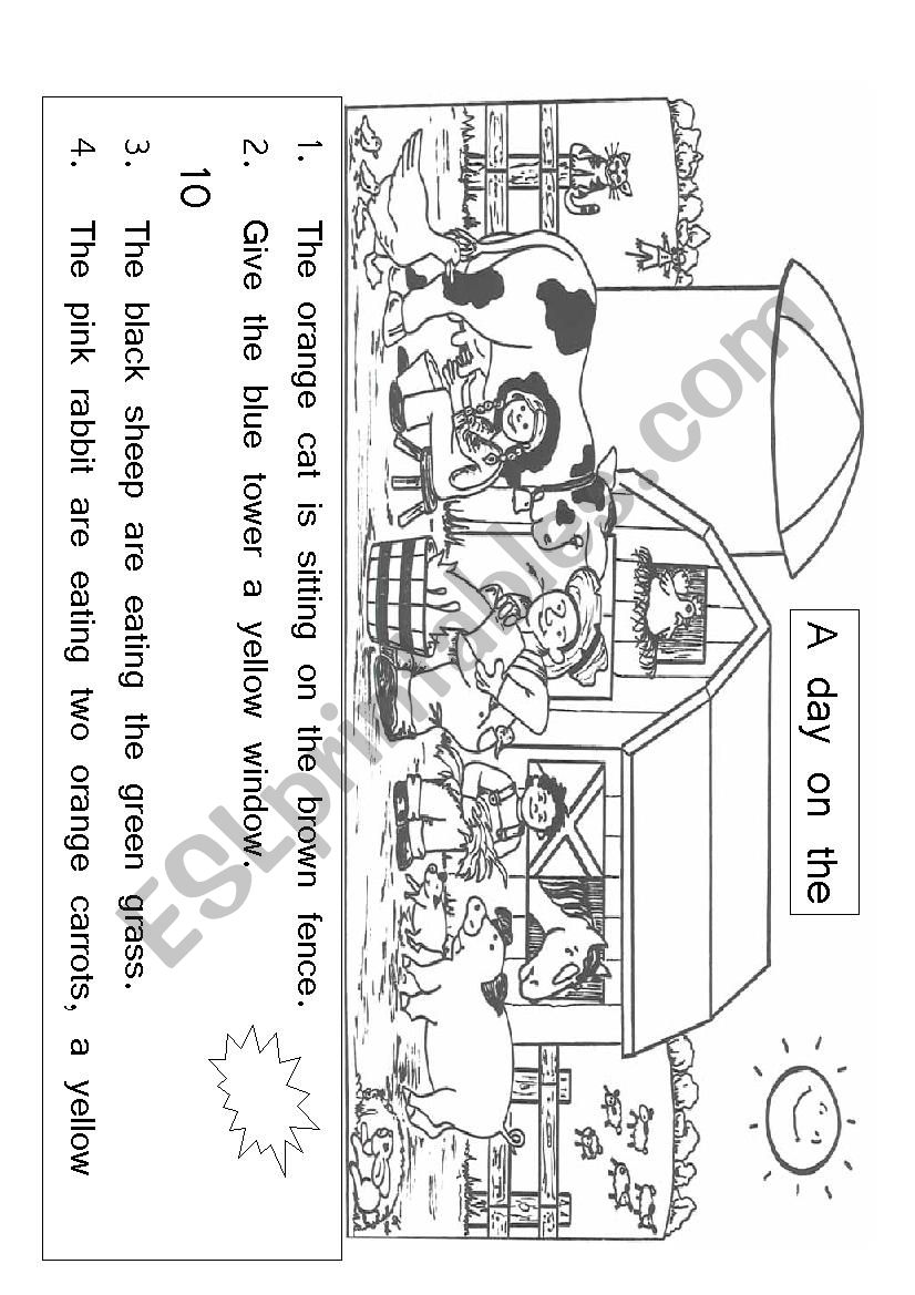 Farm Animals Reading activity for English Second Language