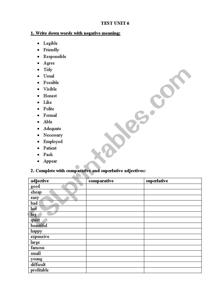 Test worksheet