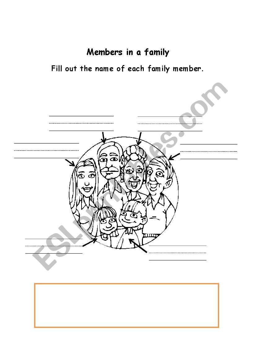 identify family members worksheet