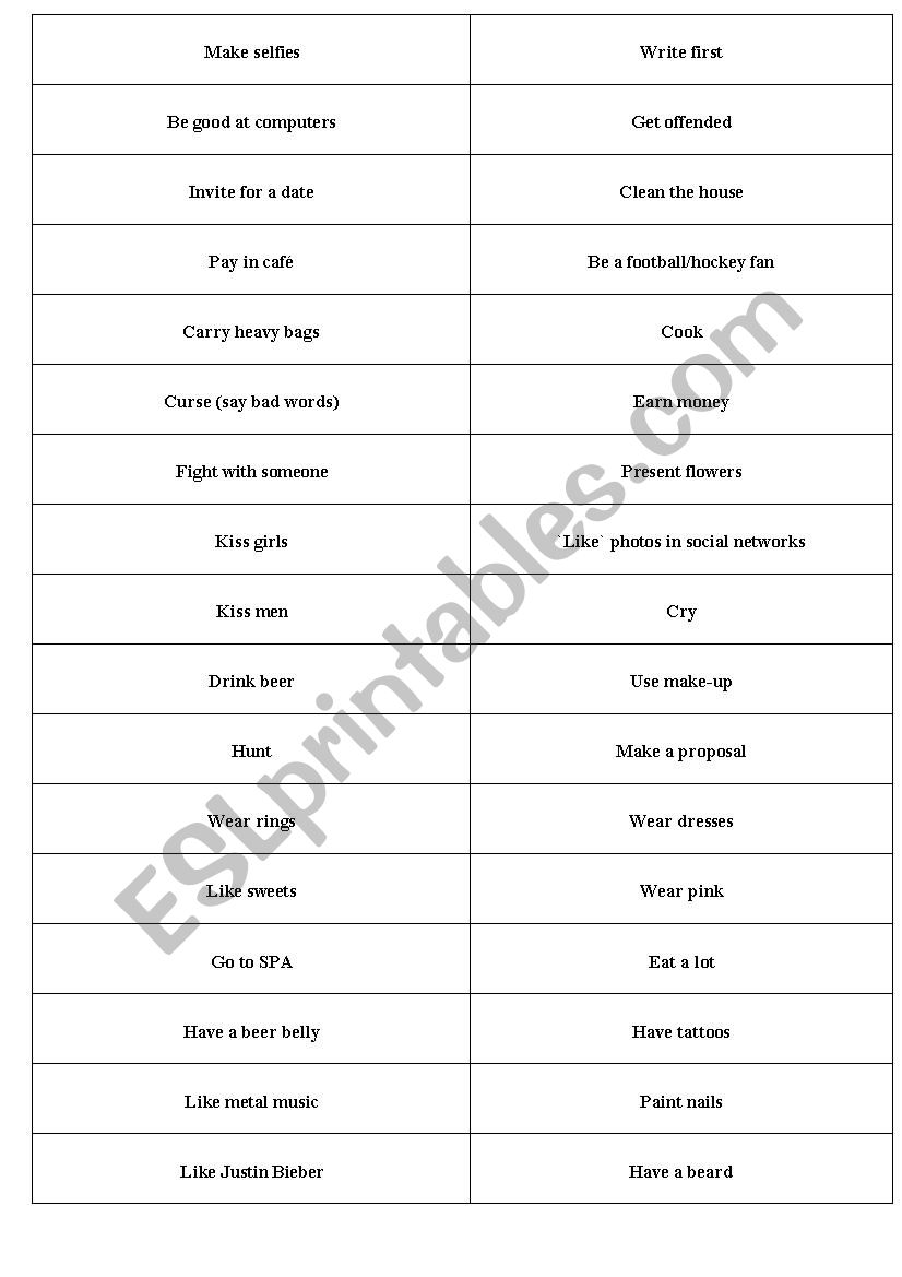 Modals worksheet