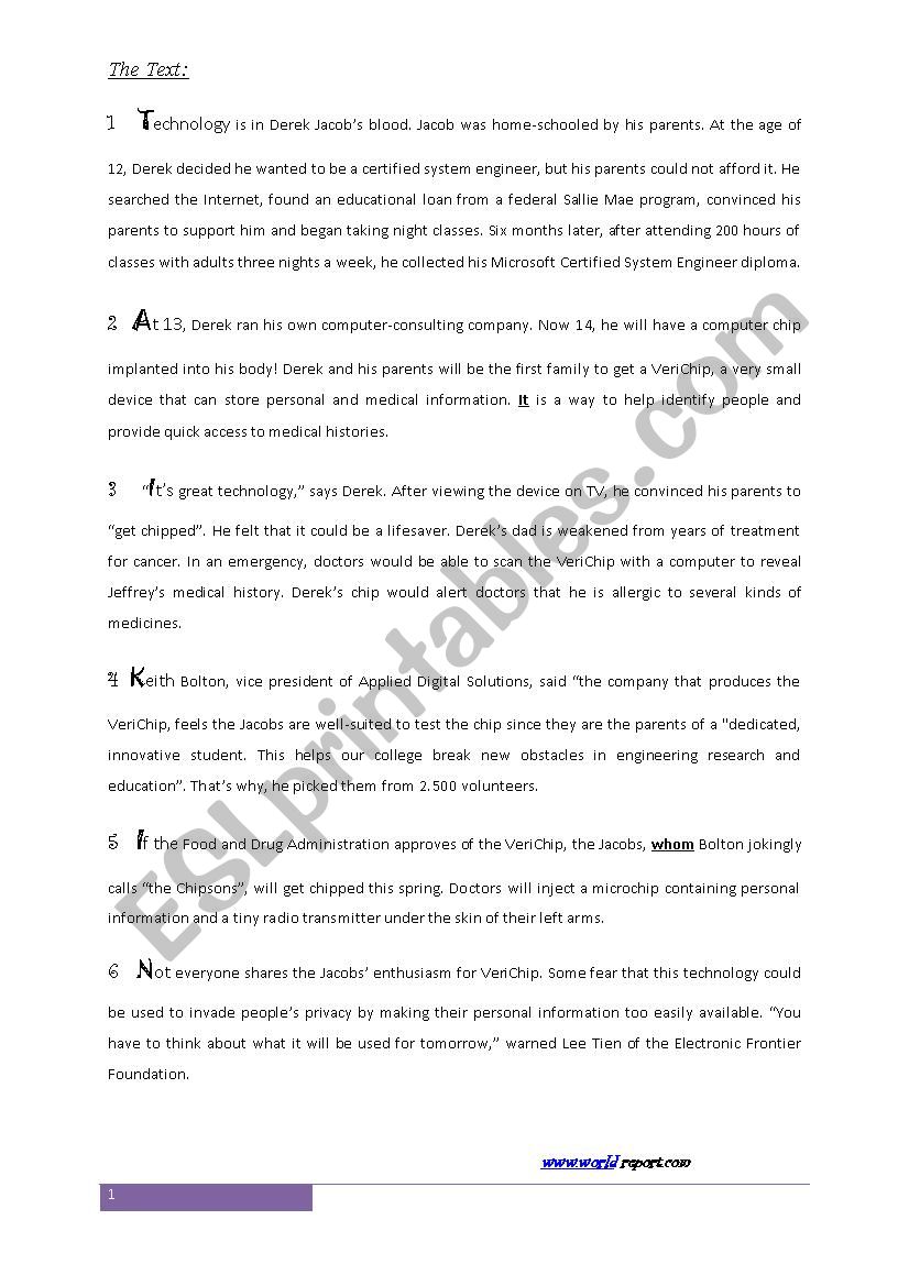 End of term English Test 2 worksheet