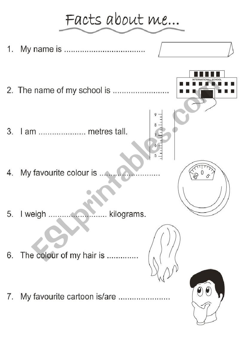 All about me worksheet