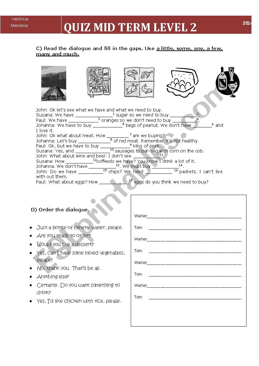 TEST review worksheet