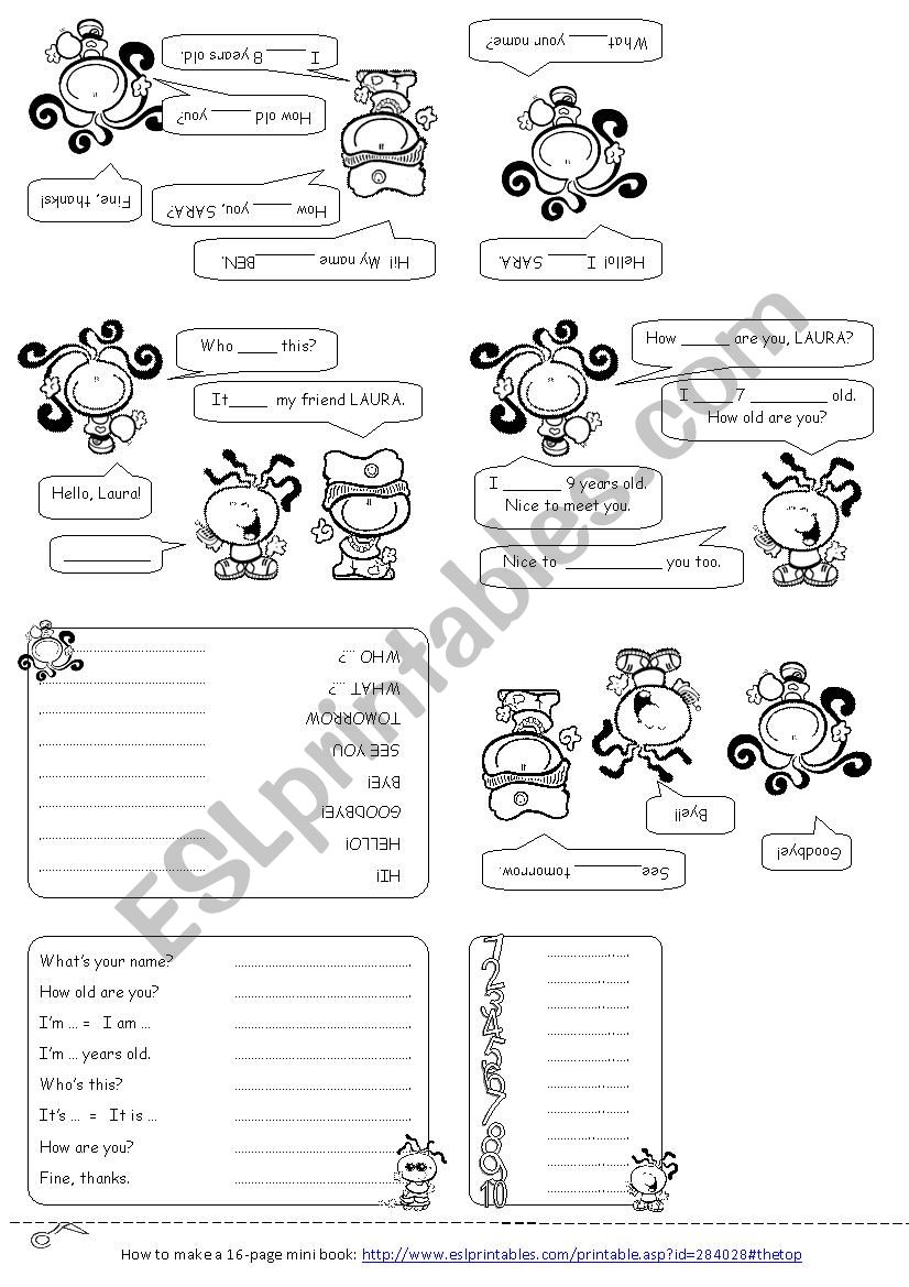 greetings worksheet