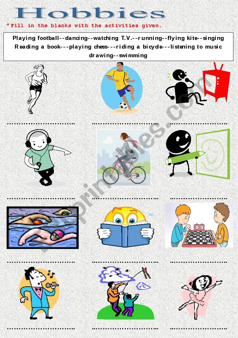 Likes- Dislikes / Hobbies worksheet