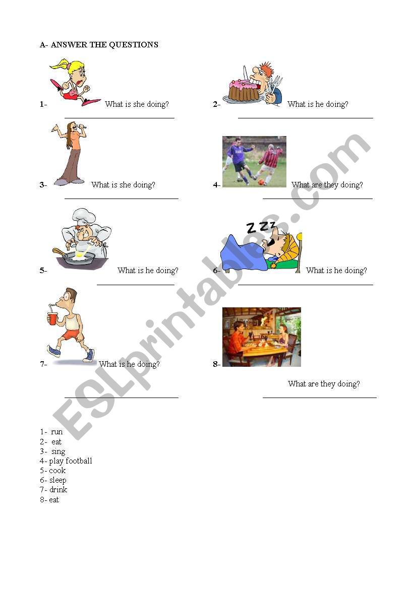 what are they doing? worksheet