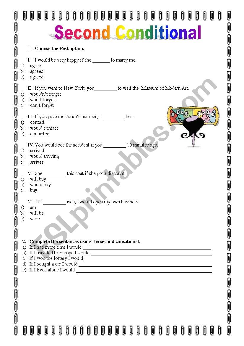 Second -conditional worksheet worksheet