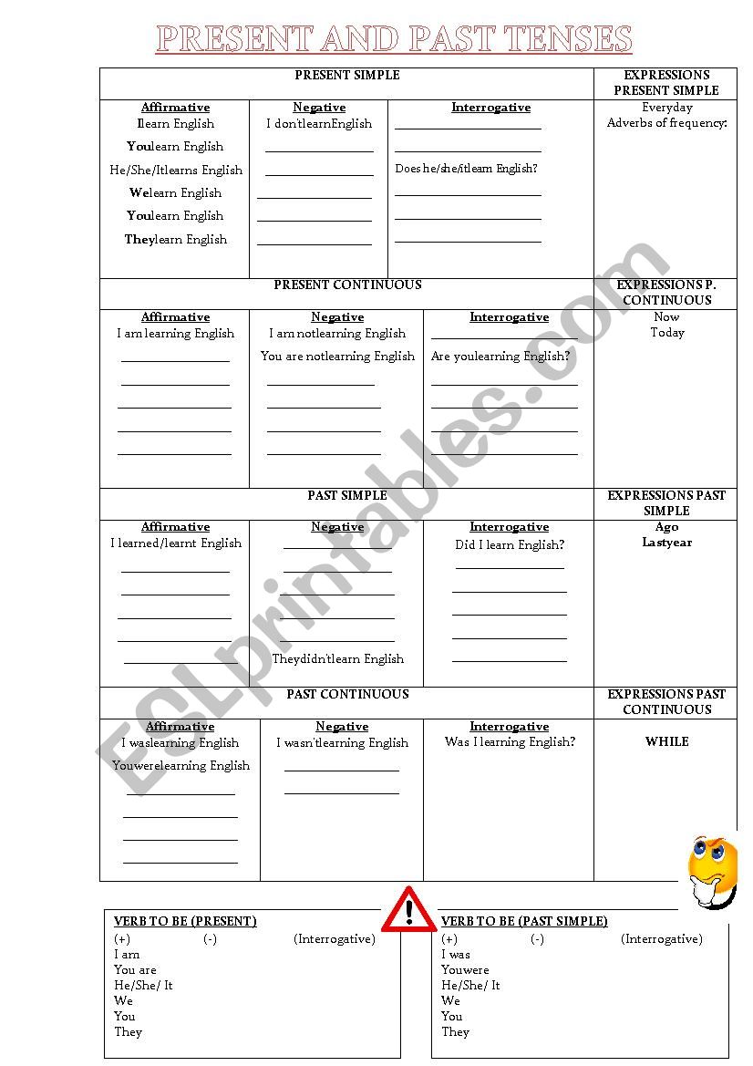 PRESENT AND PAST worksheet