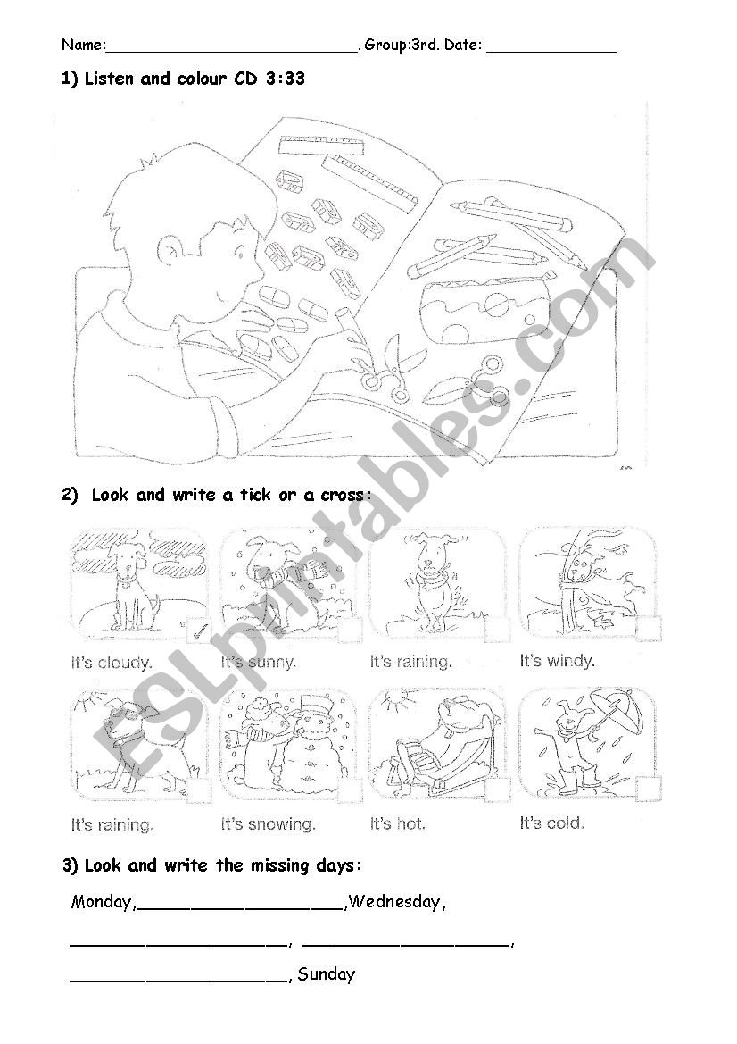 Test weather family days of the week physical description numbers