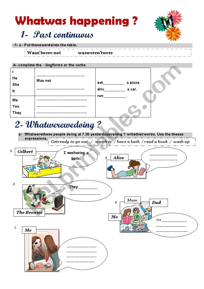 What was happening? worksheet