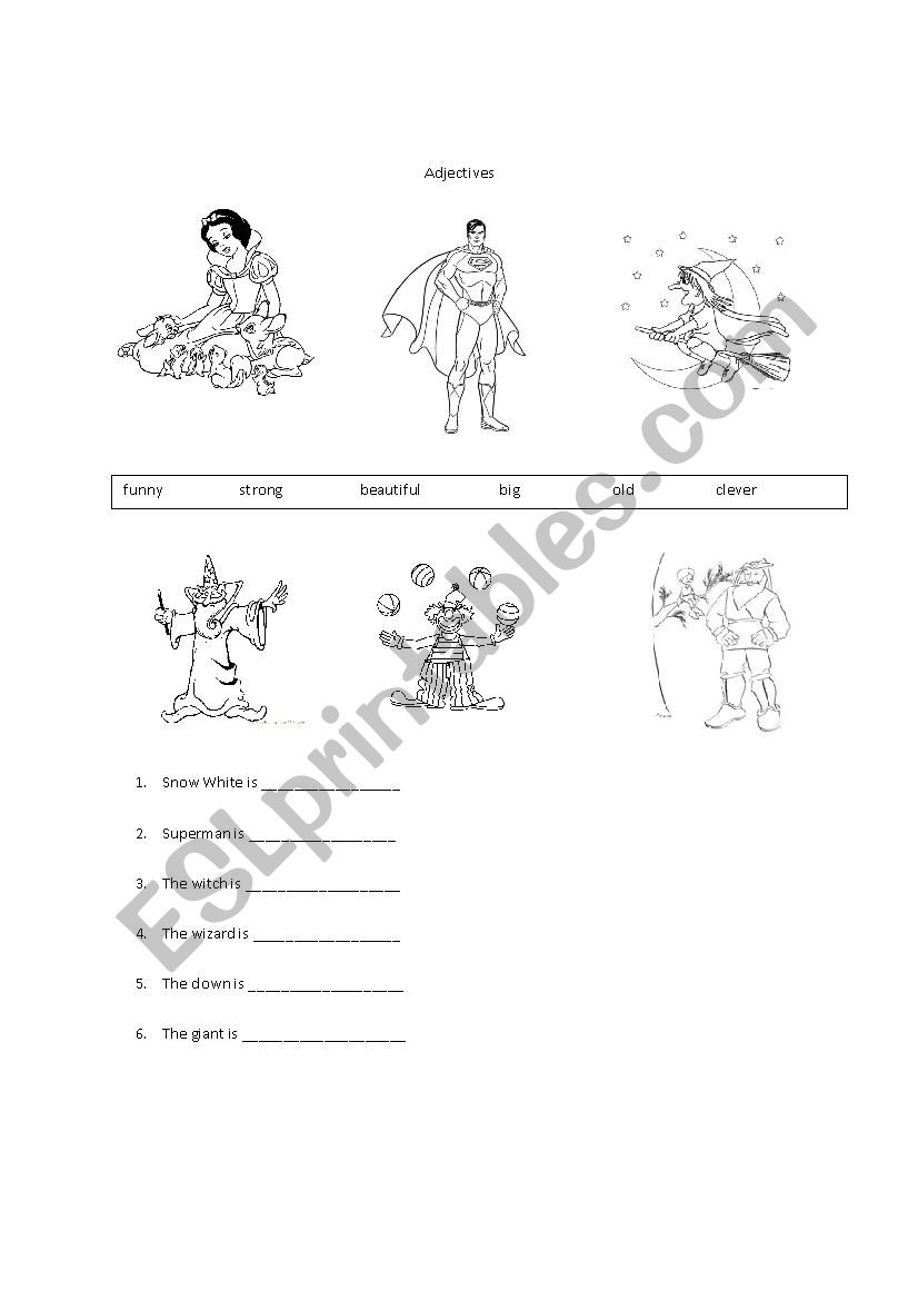 Adjectives worksheet