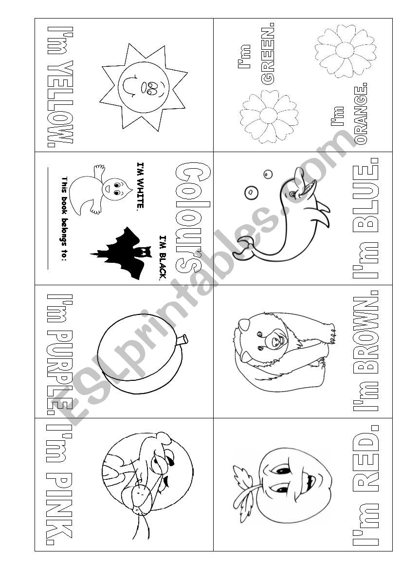 colours mini-book  worksheet