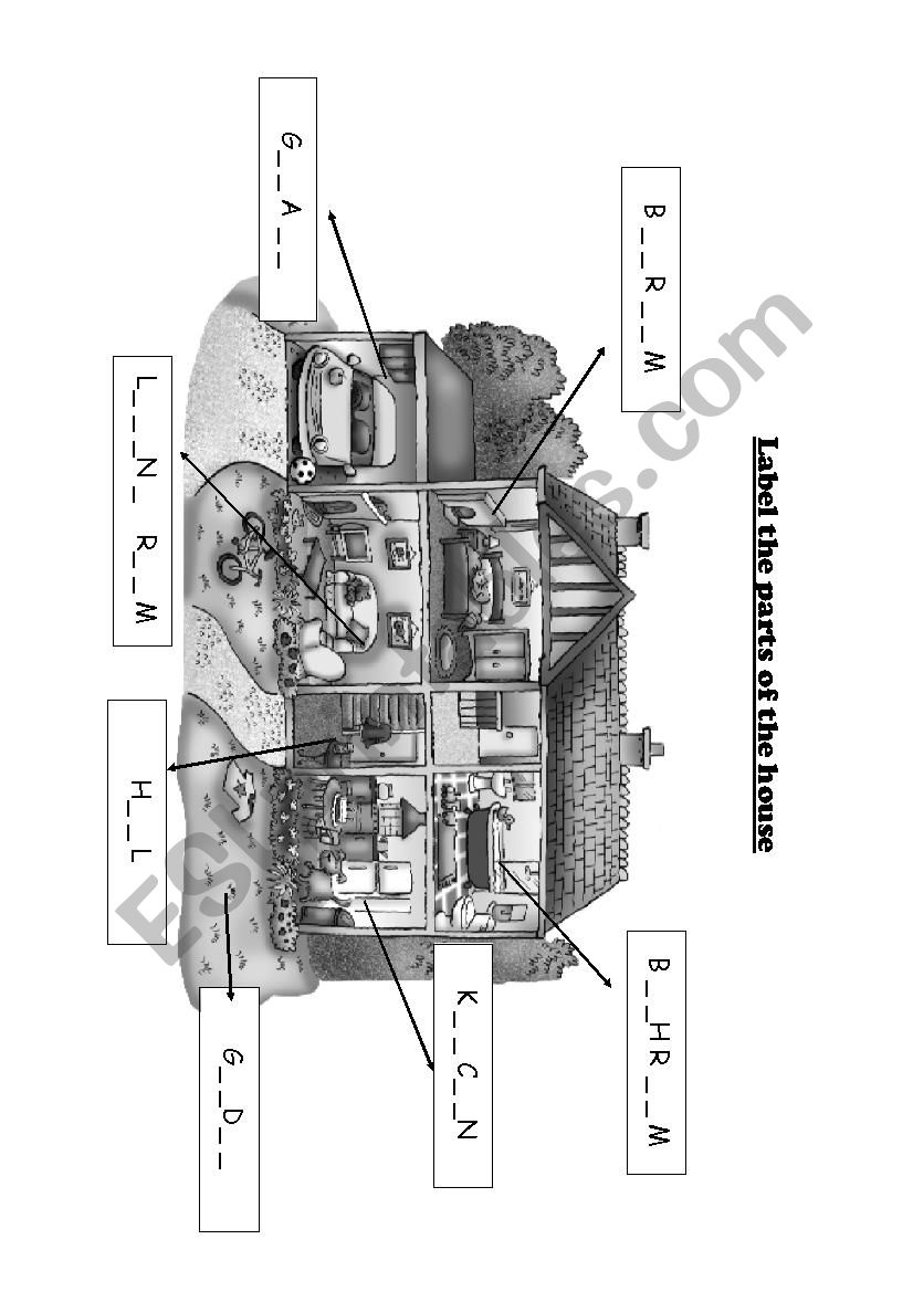 Parts of the House worksheet