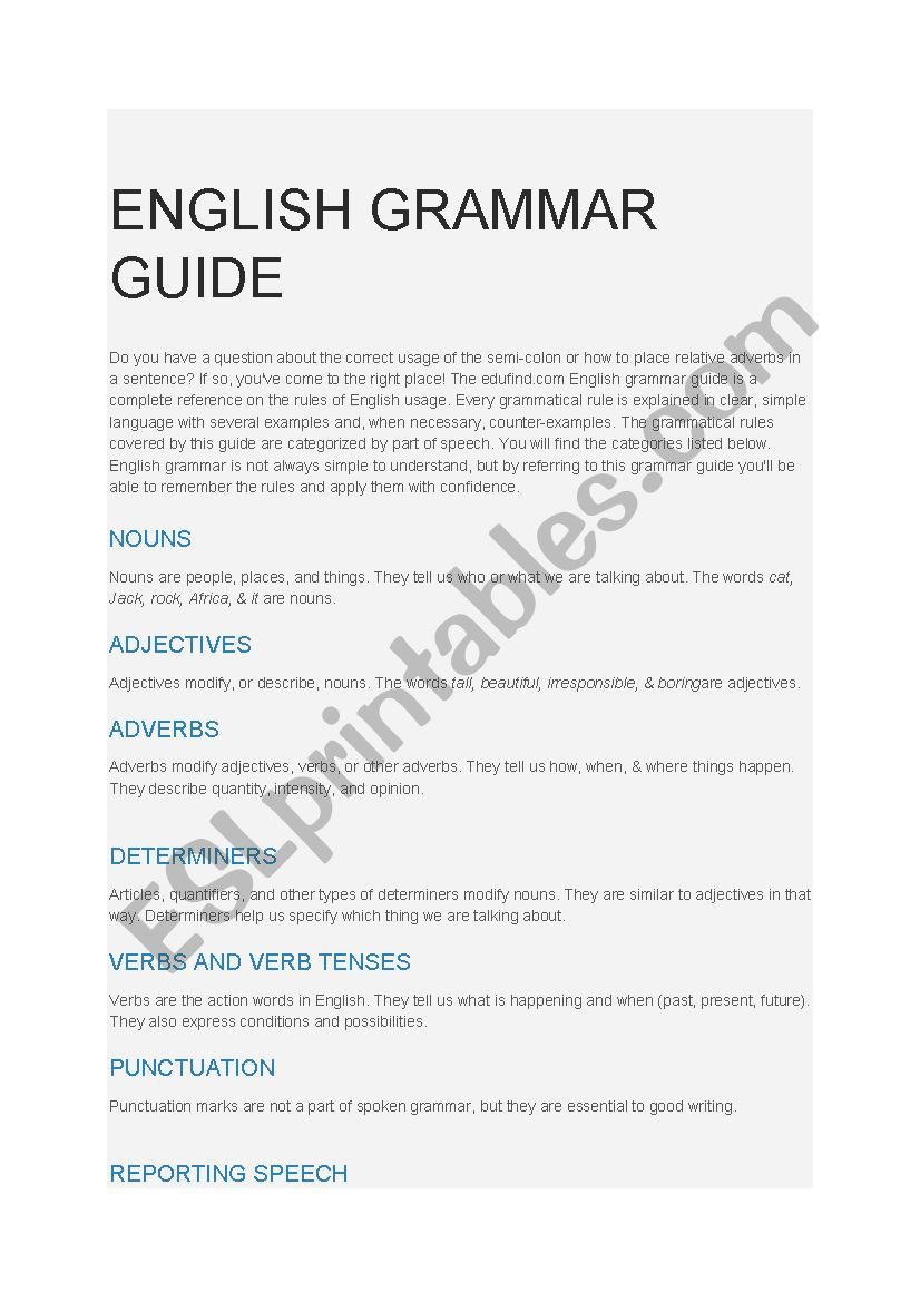 Englishgrammar worksheet