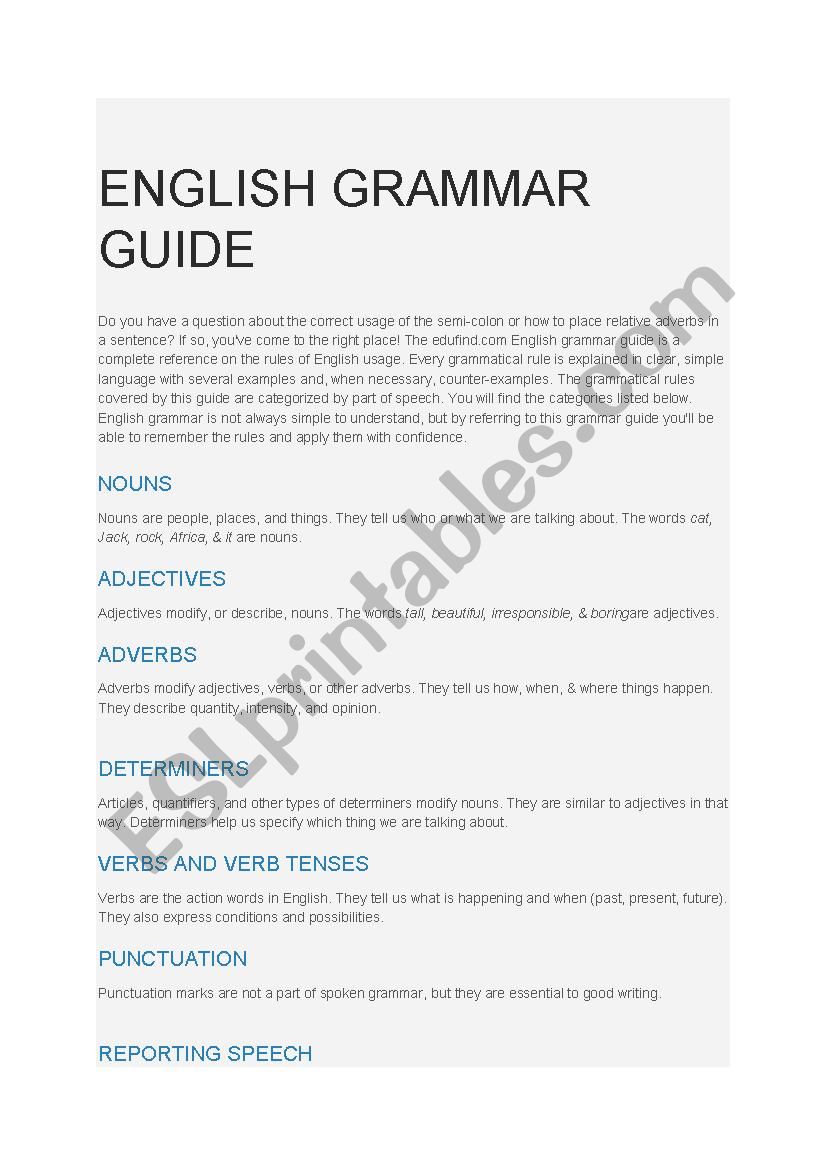 Englishgrammar worksheet