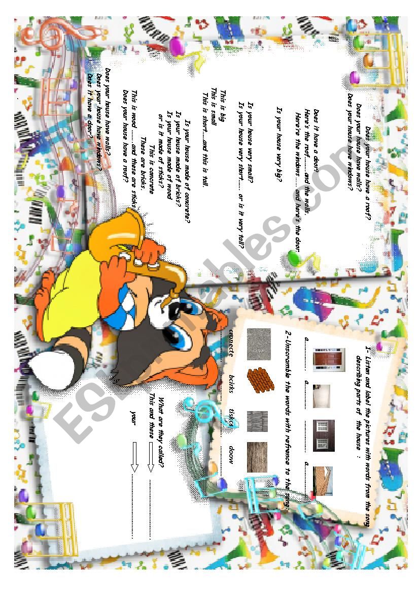 HOUSE (Alys house) ,7th form worksheet