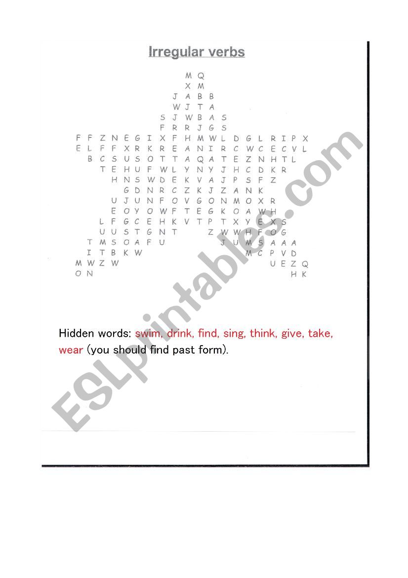 Irregular verbs (Past Simple) worksheet