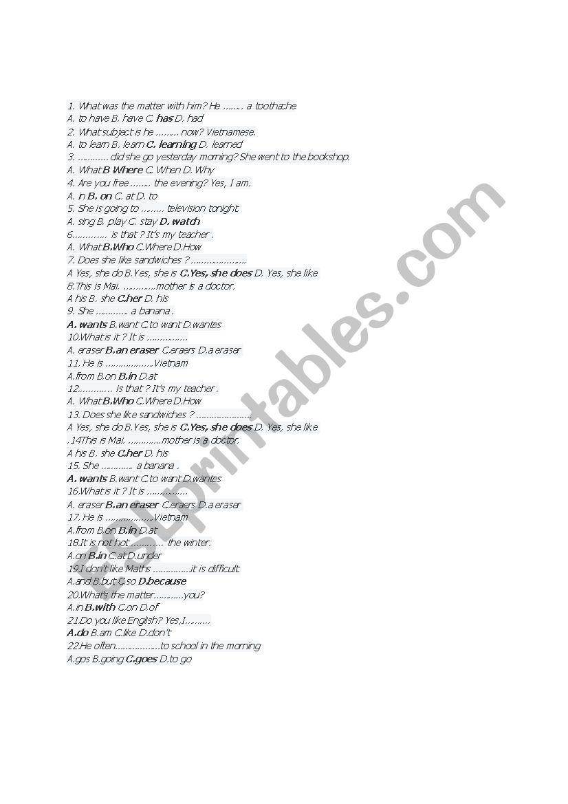 Grade 5 Wordsheet worksheet