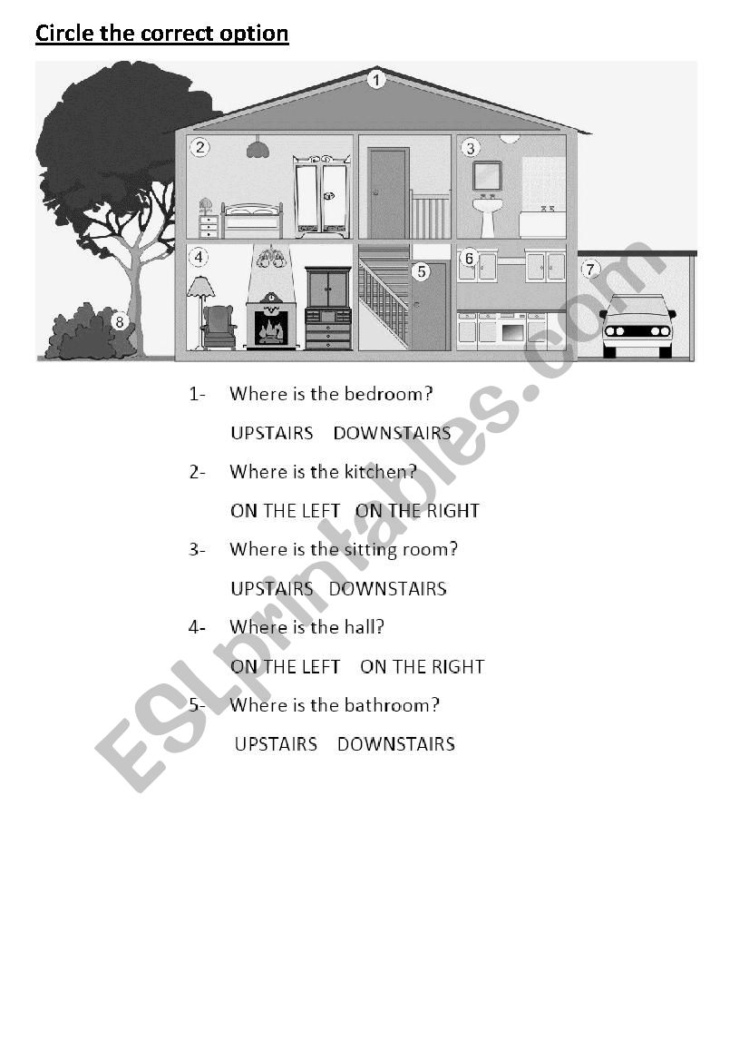 Describing location  worksheet