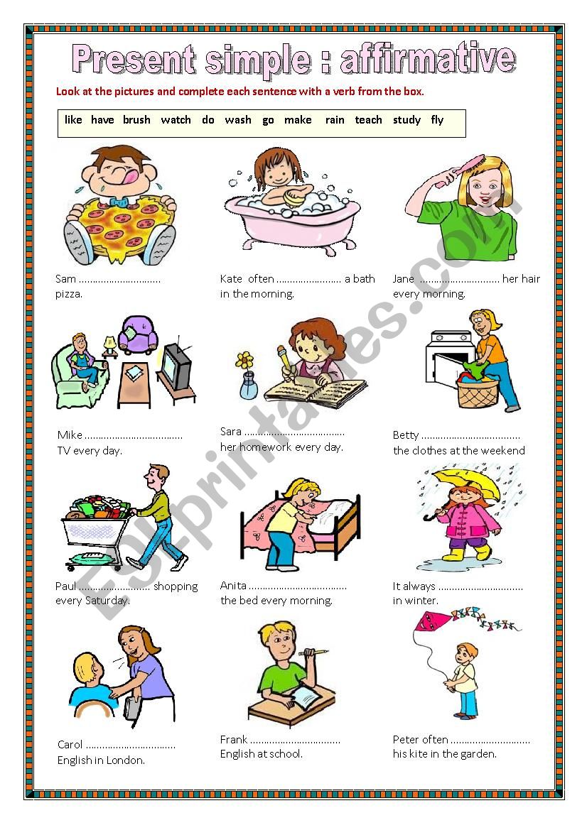 Present Simple (affirmative form)