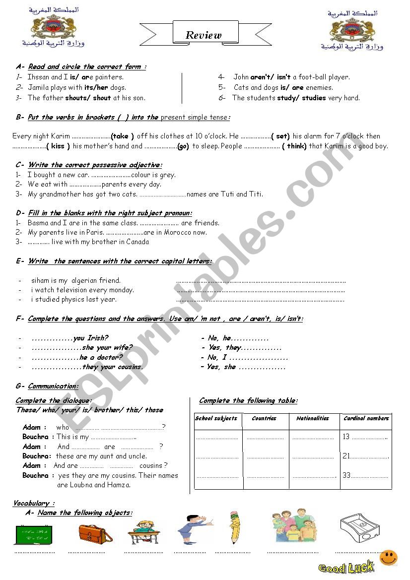 Review worksheet