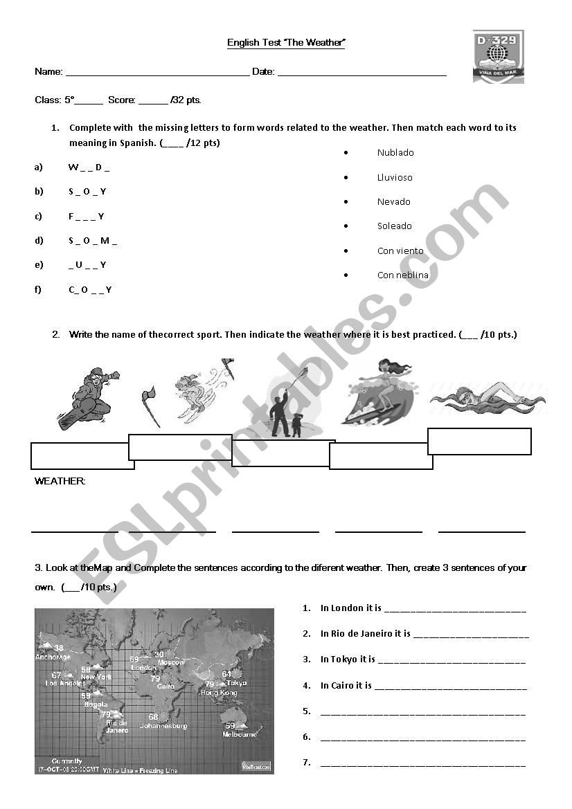 the weather worksheet