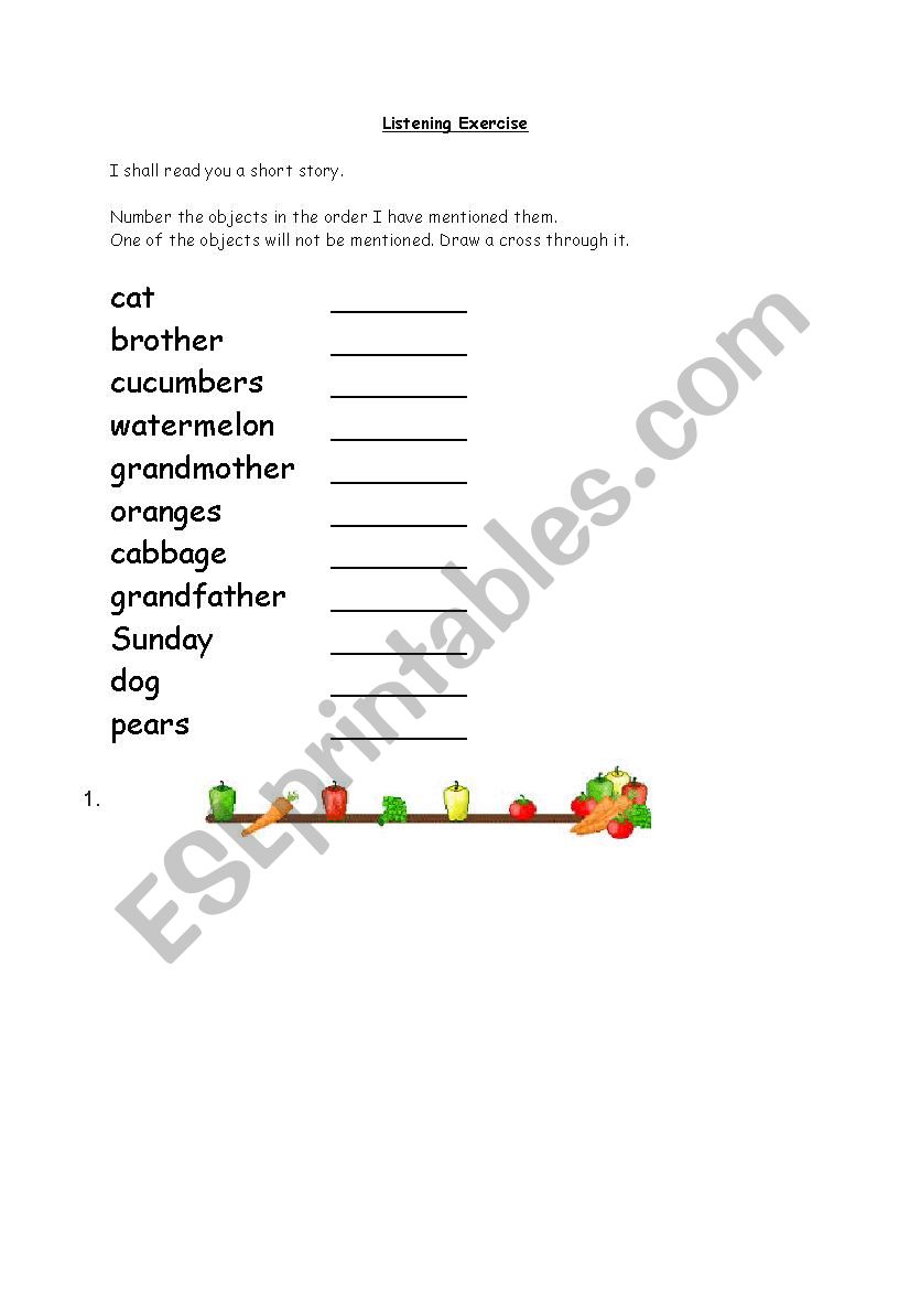 Listening Exercise worksheet