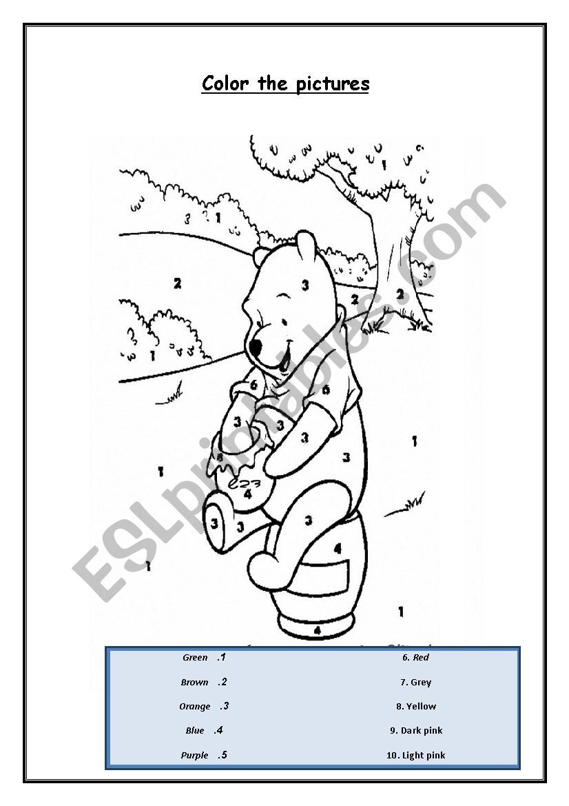 Color The Pictures worksheet