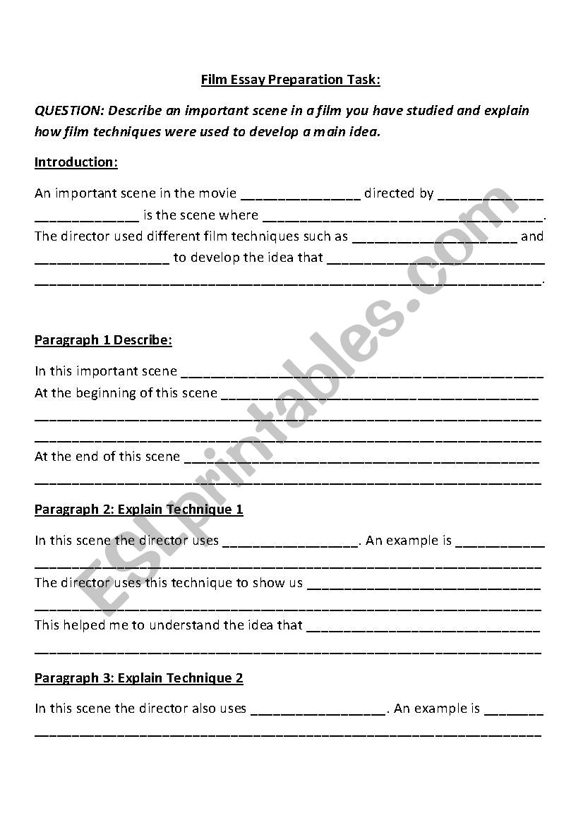 Kung Fu Panda Essay Planners worksheet
