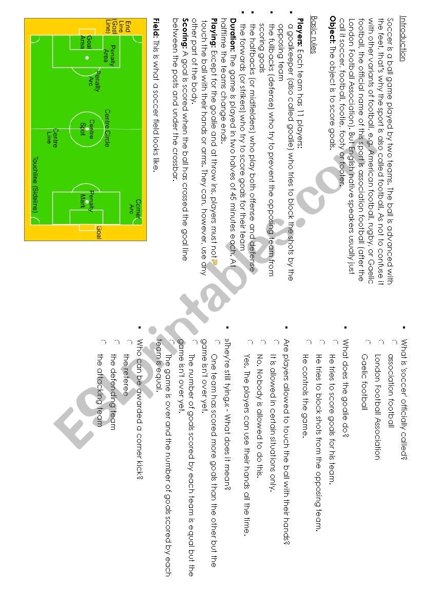 soccer full worksheet