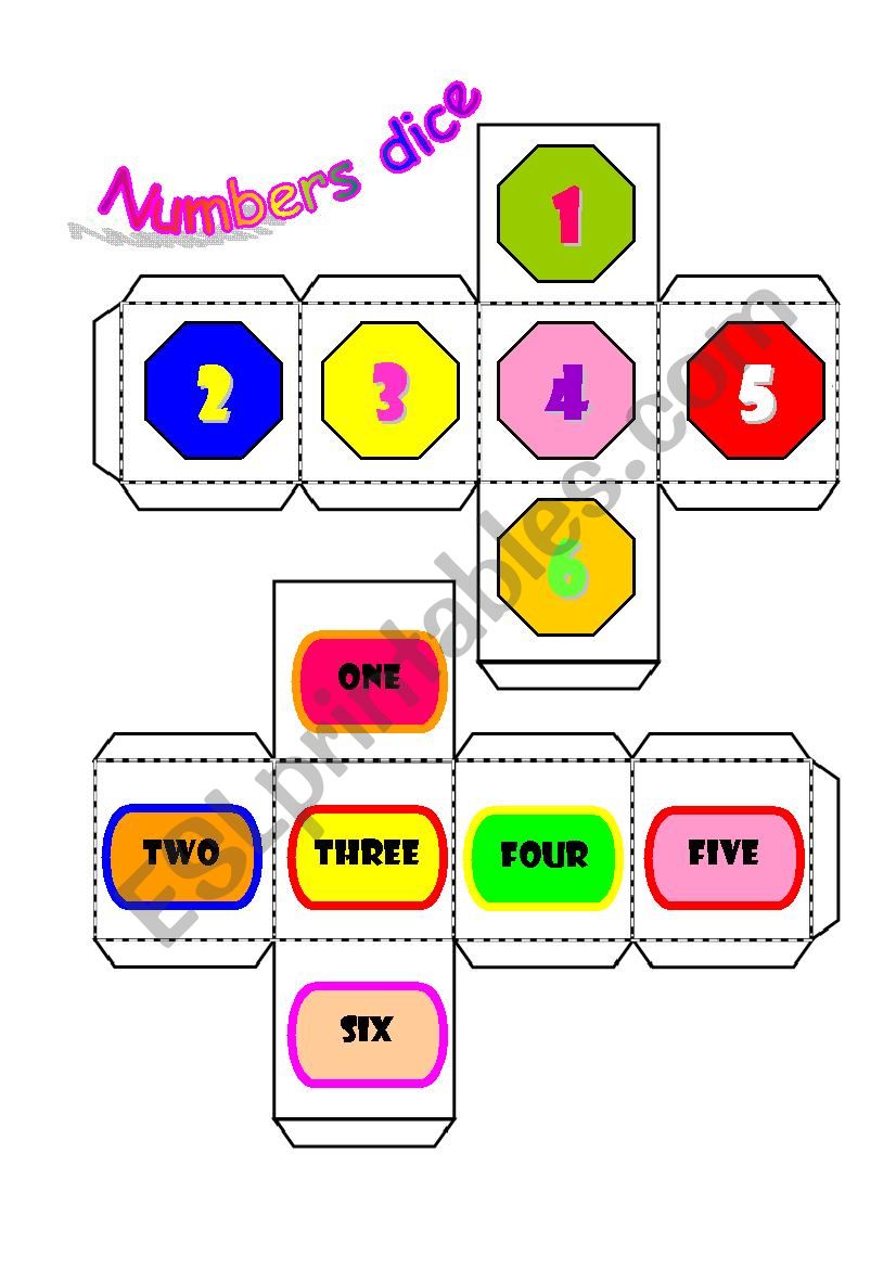 number dice worksheet