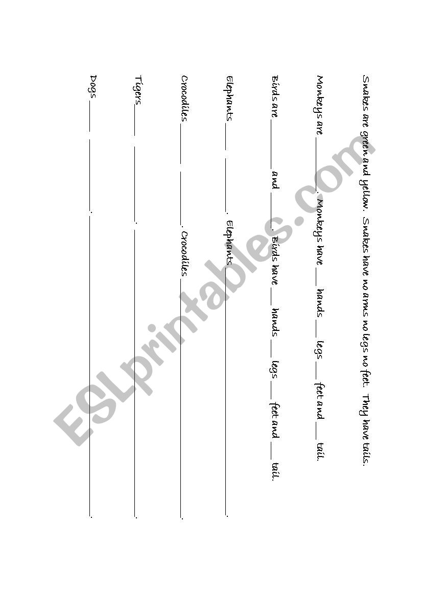 Extension work- Wild Animals  worksheet