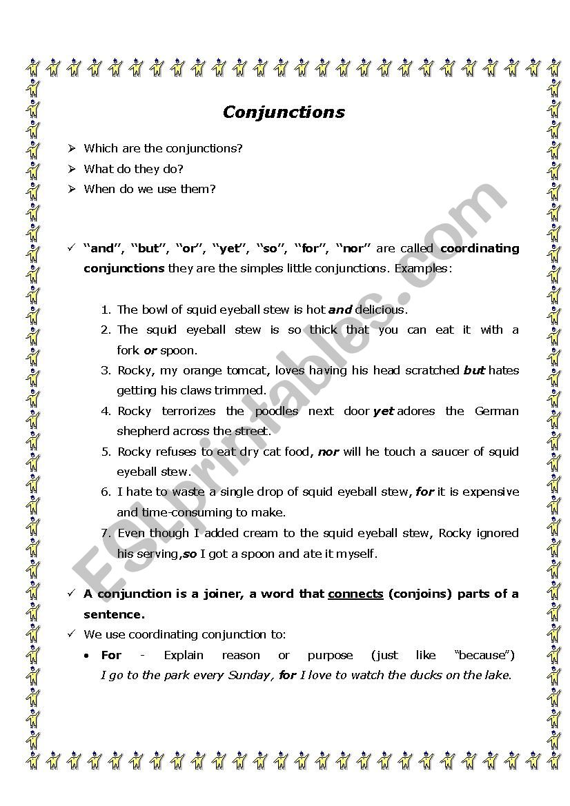 Conjunctions worksheet