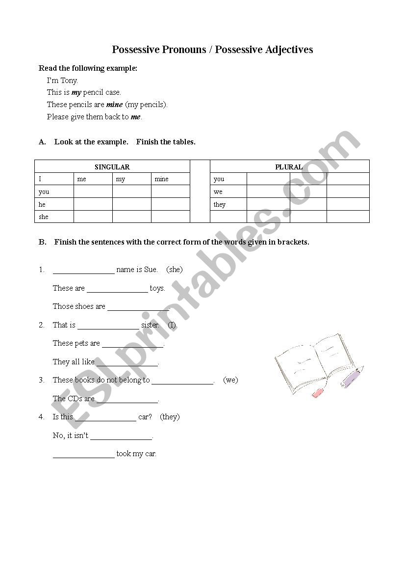 Possessives worksheet