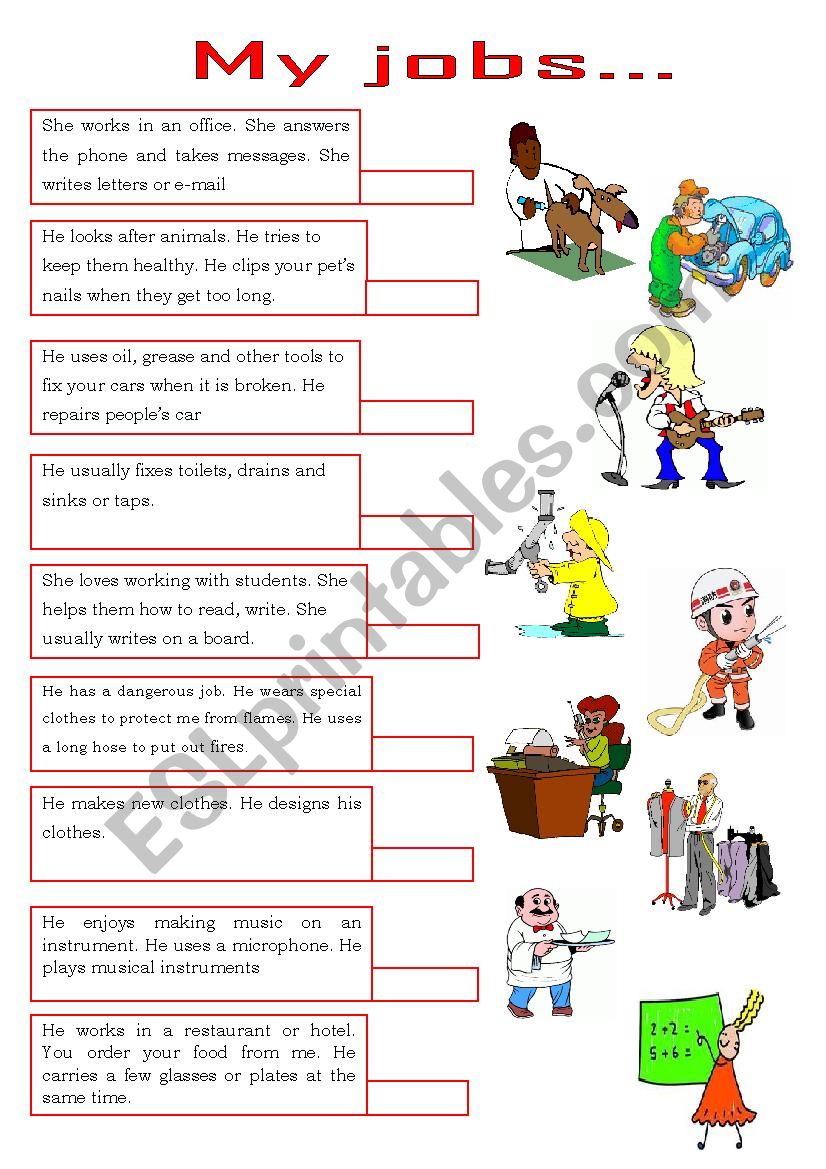 jobs worksheet