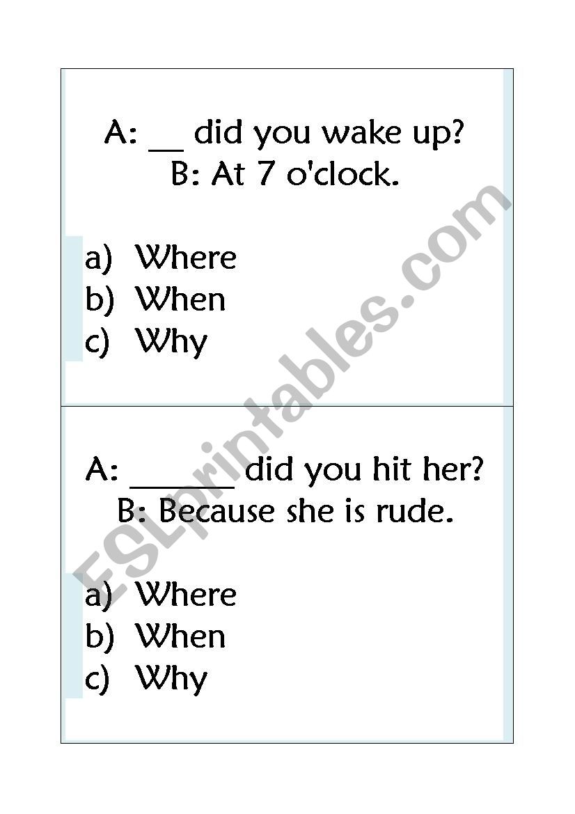 jeopardy, wh-questions worksheet