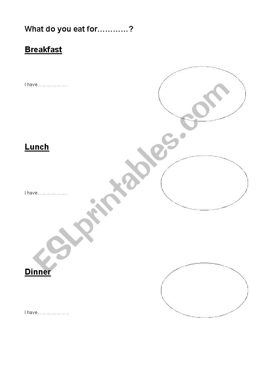 Meals worksheet