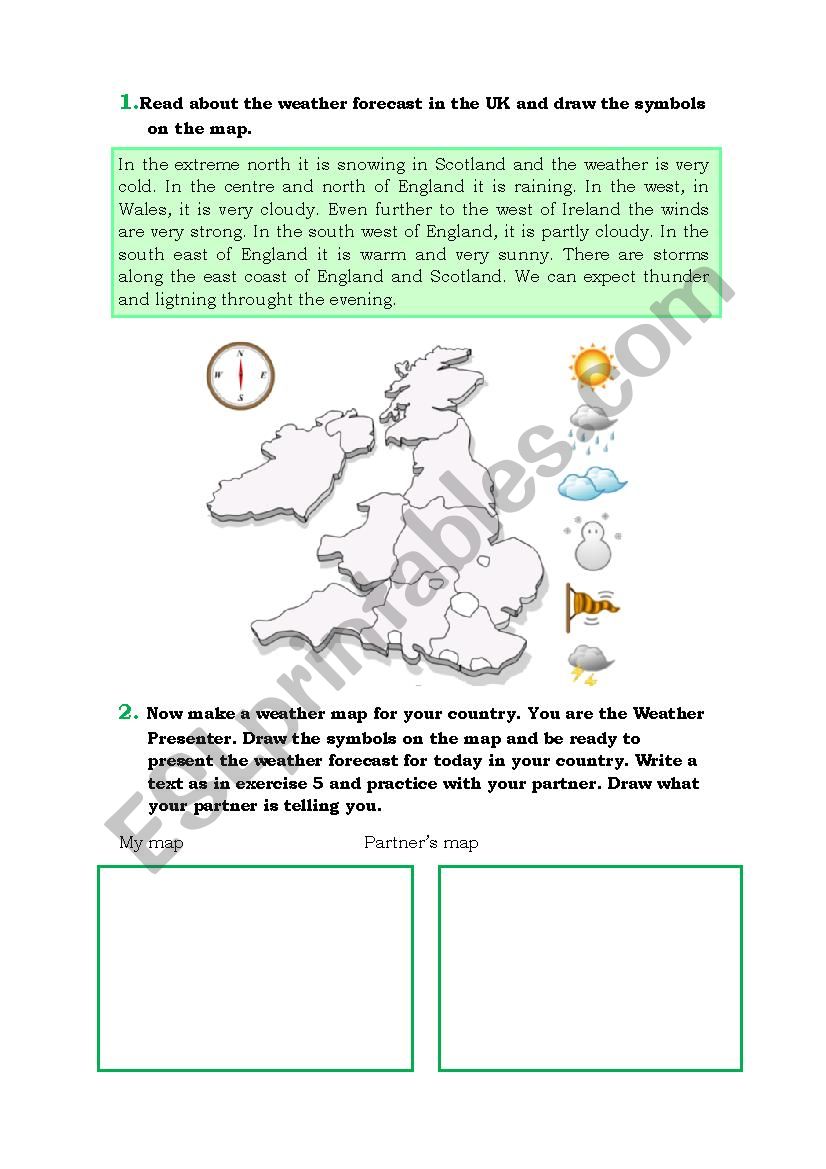 Weather forecast worksheet